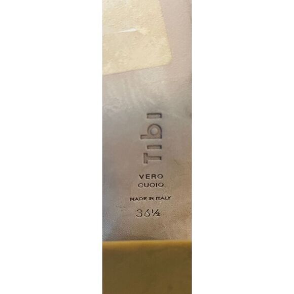 Tibi Owen Winged Leather Mule Brown Tan Patent Leather Heels Boot - Picture 7 of 7